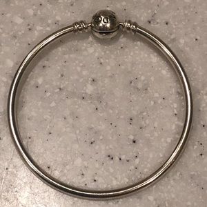 Silver pandora bangle bracelet.